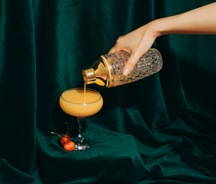 Pouring a cocktail
